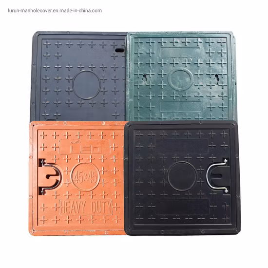 Китайская фабрика с CE/ISO En124, дуктильная D400, навесная SMC/BMC, квадратная стекловолокно/пластик/FRP, композитная крышка люка, цена за смолу
